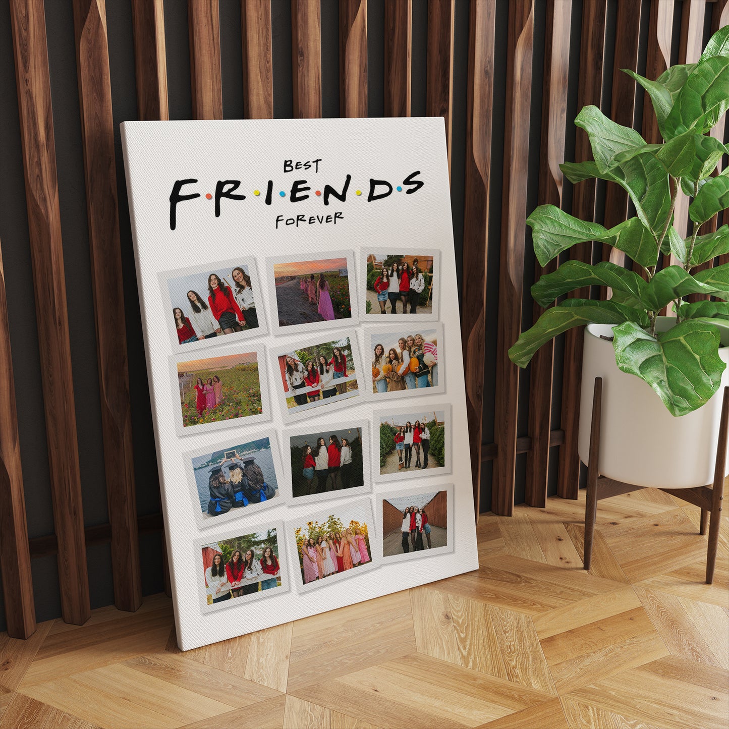 best friends collage canvas