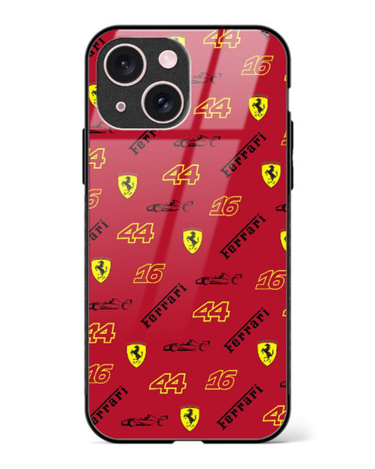 Team Ferrari minimalist Glass Case Phone Cover