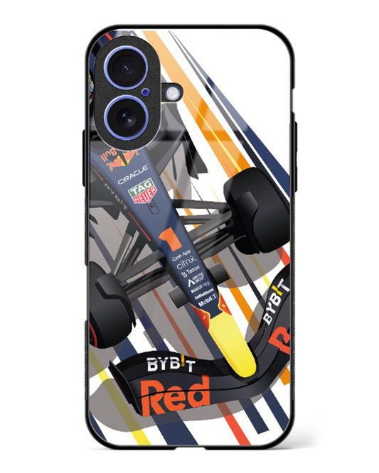 Max Verstappen RB19 illustration Glass Case Phone Cover