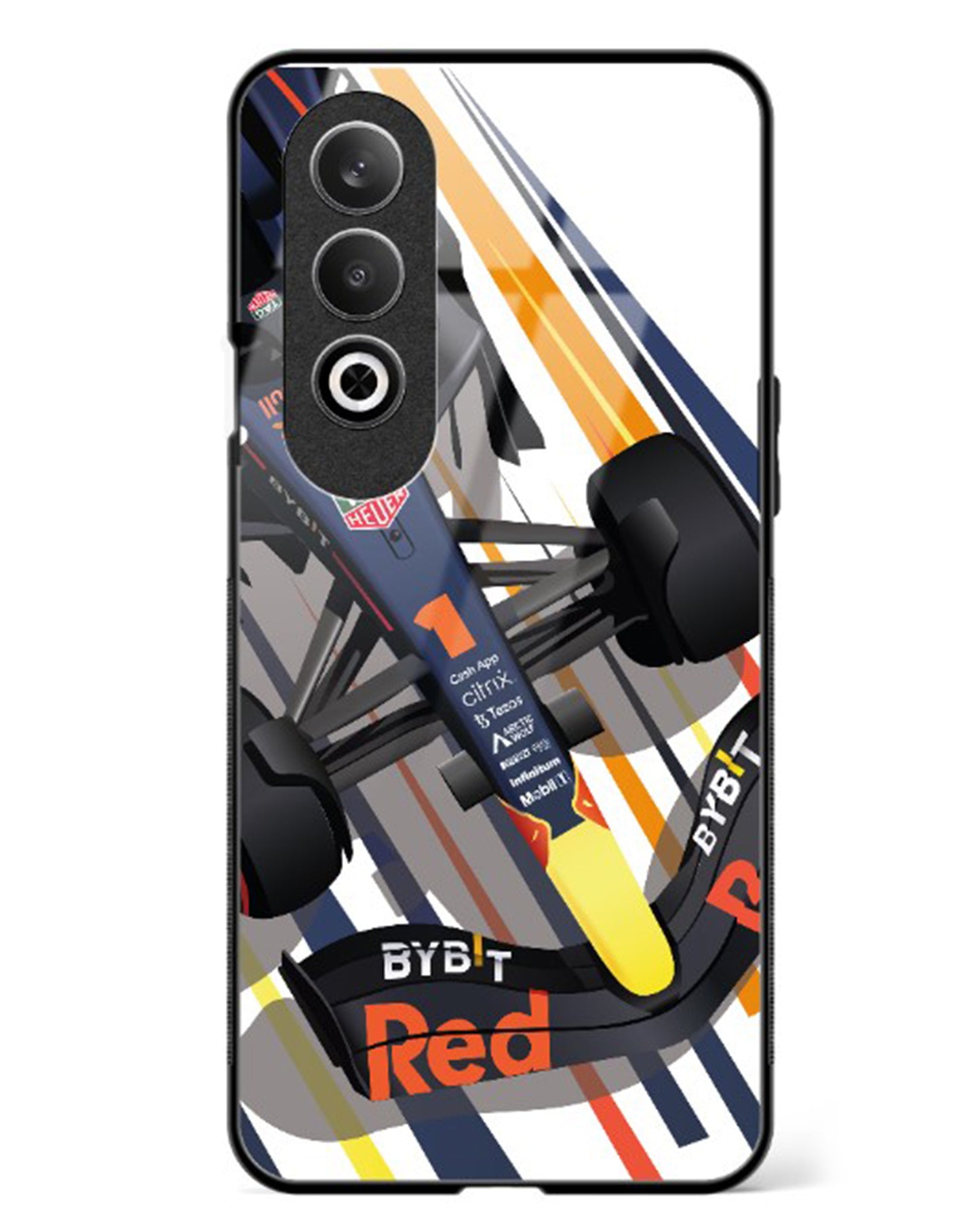 Max Verstappen RB19 illustration Glass Case Phone Cover