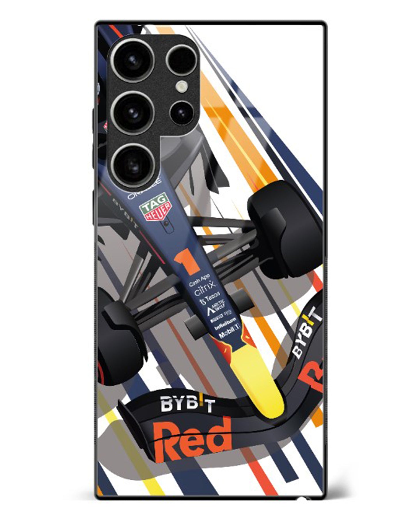 Max Verstappen RB19 illustration Glass Case Phone Cover