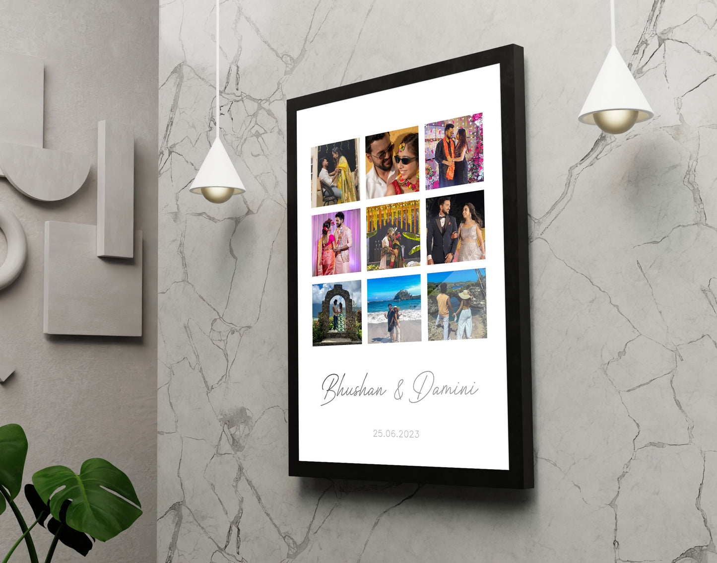 Personalised Photo Collage with Names and Date