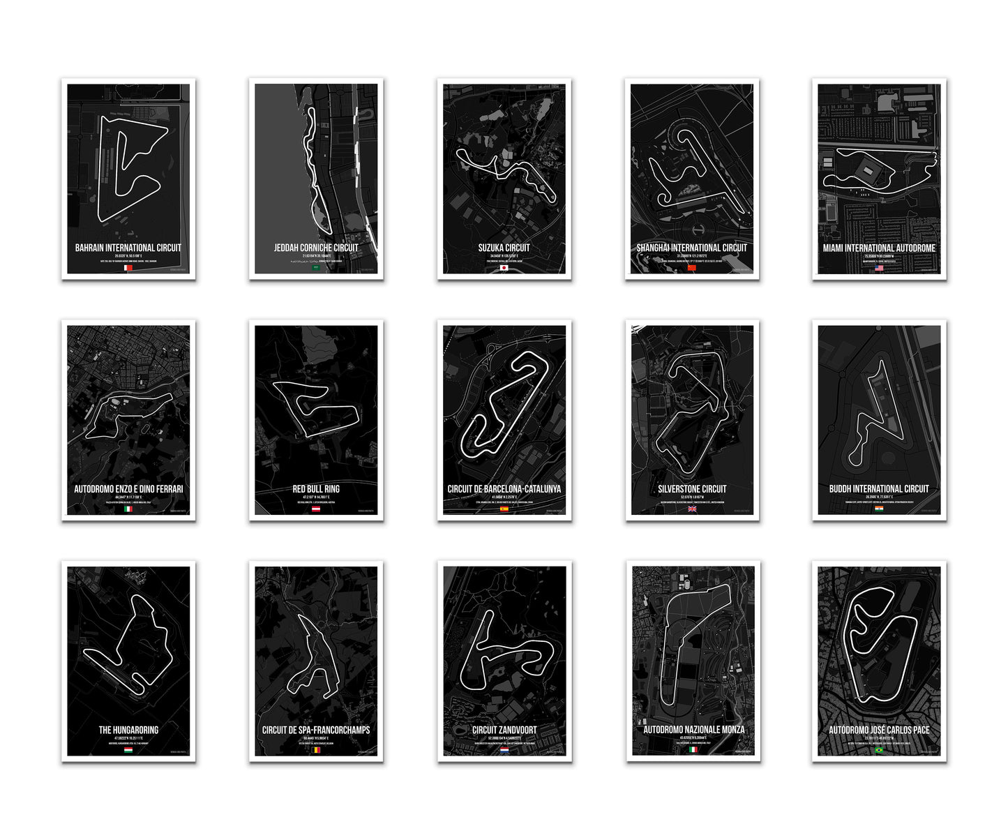 f1 circuits poster set