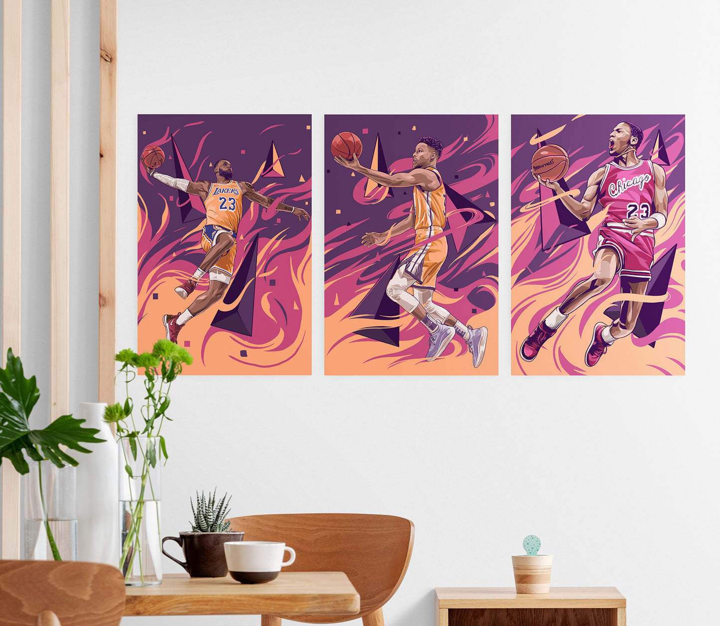 Basketball Art Poster Set of 3